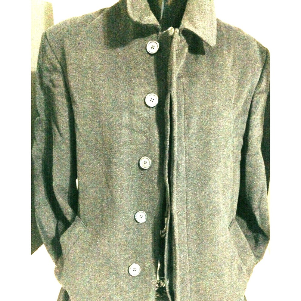 Ralph Lauren Men's Black Size 44R Jake Solid Wool Blend Winter Overcoat Peacoat - Picture 4 of 6